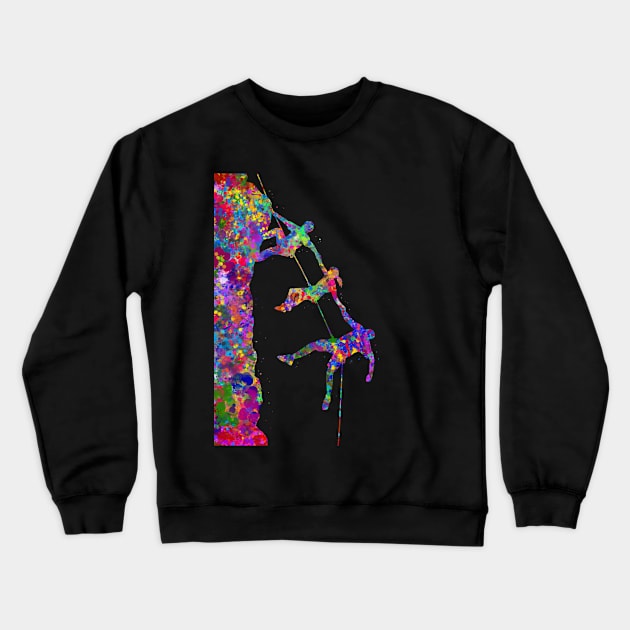 Climber friend watercolor art Crewneck Sweatshirt by Yahya Art